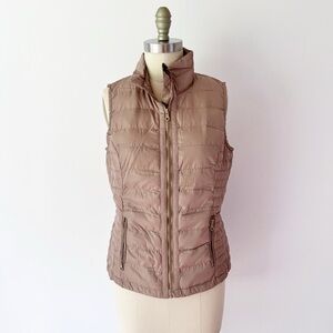 LA Coalition Women's Beige Quilted Vest / Light Brown Tan / Casual Streetwear